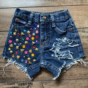 Wild Rich Kids jean jeweled shorts, size 12m